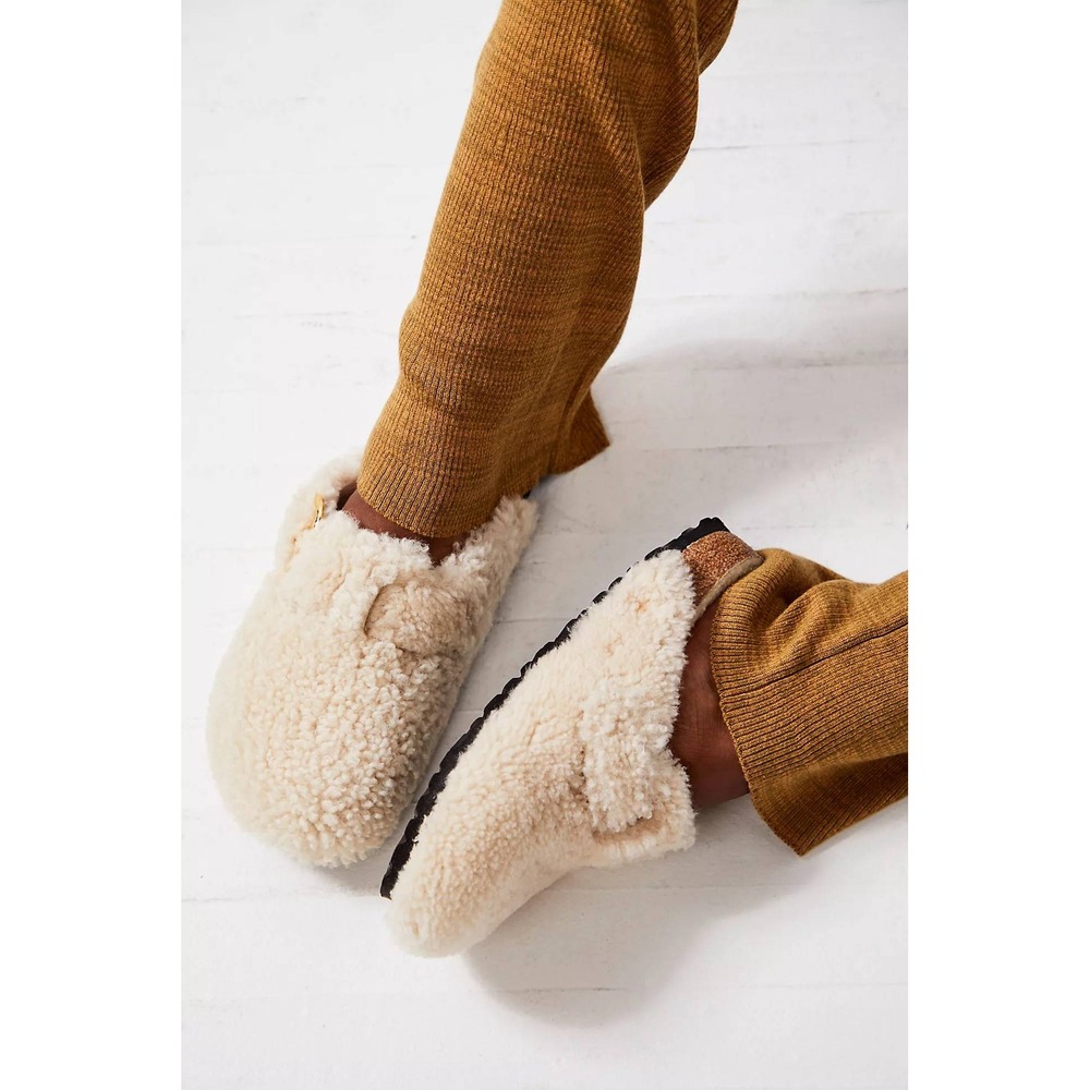 Birkenstock Boston Big Buckle Teddy Shearling Clog Eggshell US 5 UK 2.5 NWB